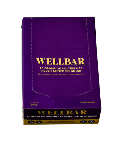 Salted Caramel Crisp – 20g Protein, 2g Sugar, 3g fiber | WELLBAR